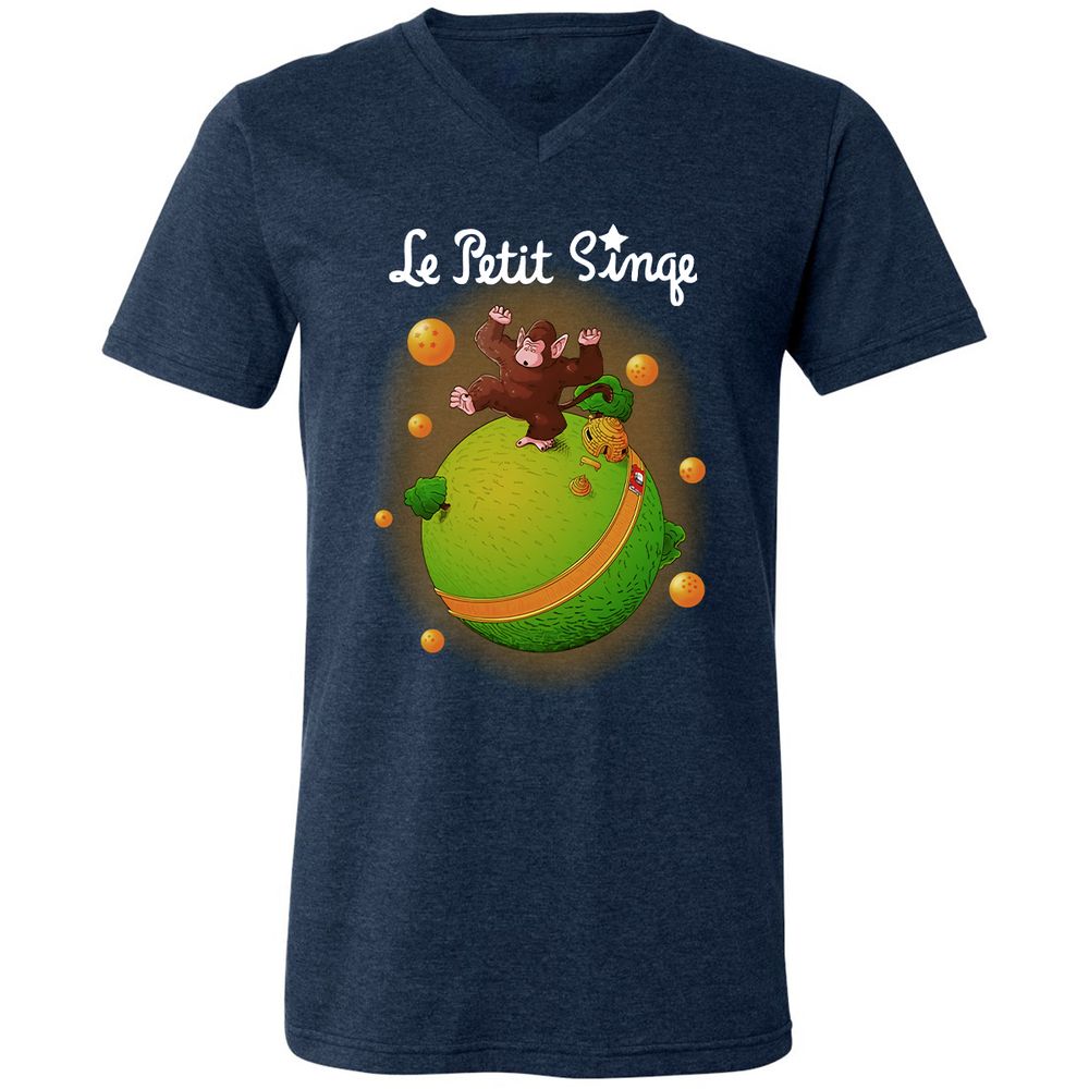 Unisex V-Neck T-Shirt - 8P8RS4TM - Heather Navy - 15