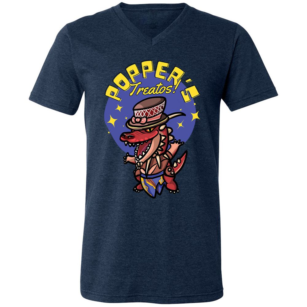 Unisex V-Neck T-Shirt - KR6FB83B - Heather Navy - 15
