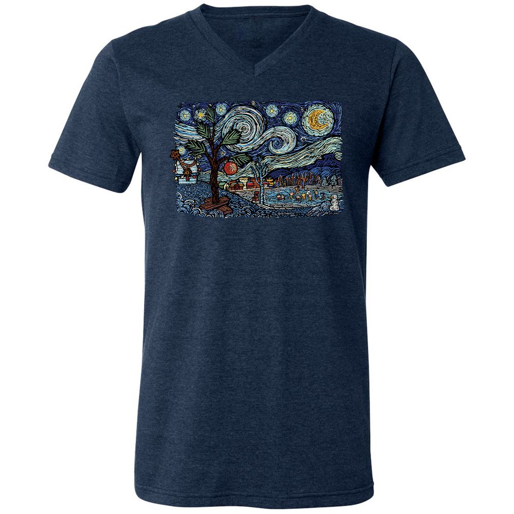 Unisex V-Neck T-Shirt - 9PCYSMEE - Heather Navy - 15