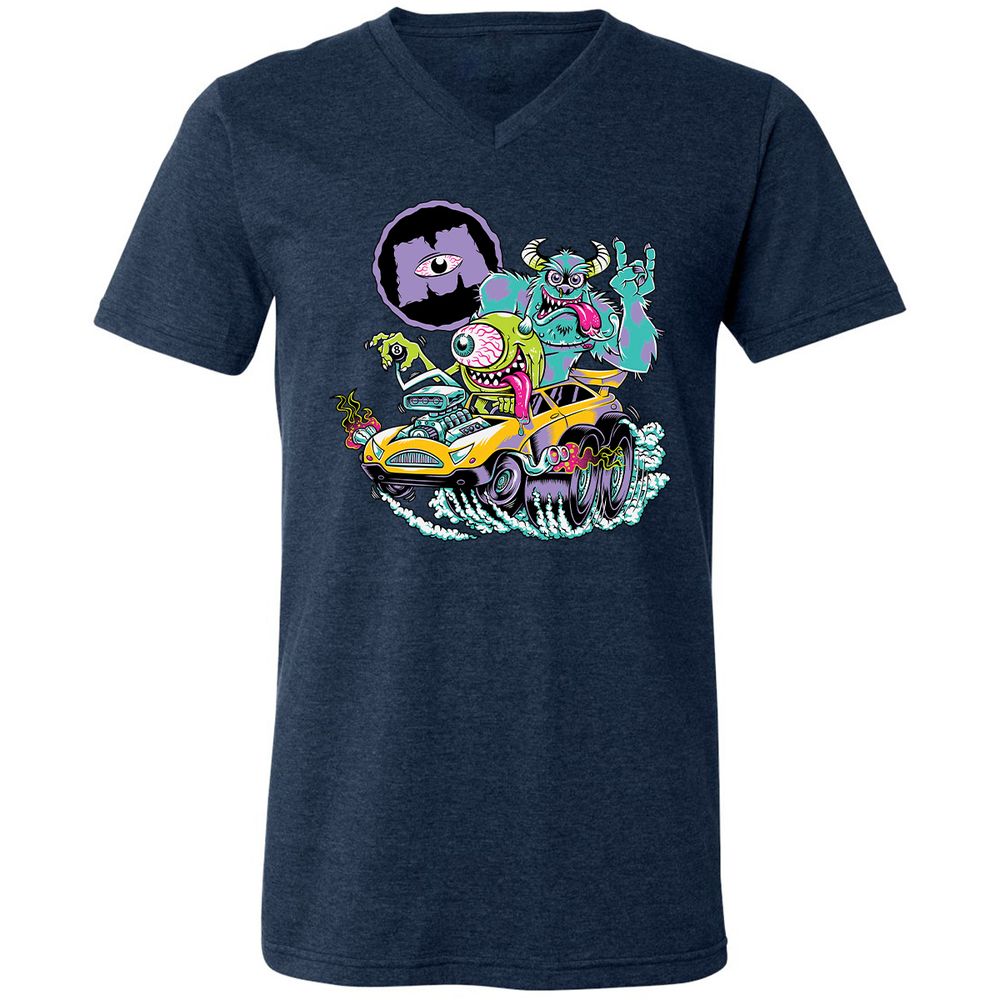 Unisex V-Neck T-Shirt - 3Q33CLQ4 - Heather Navy - 15