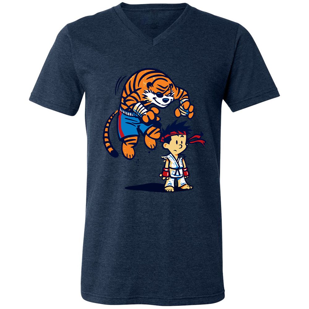 Unisex V-Neck T-Shirt - 673WXYNT - Heather Navy - 15