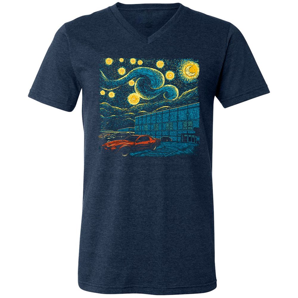 Unisex V-Neck T-Shirt - DWJ2SALT - Heather Navy - 15