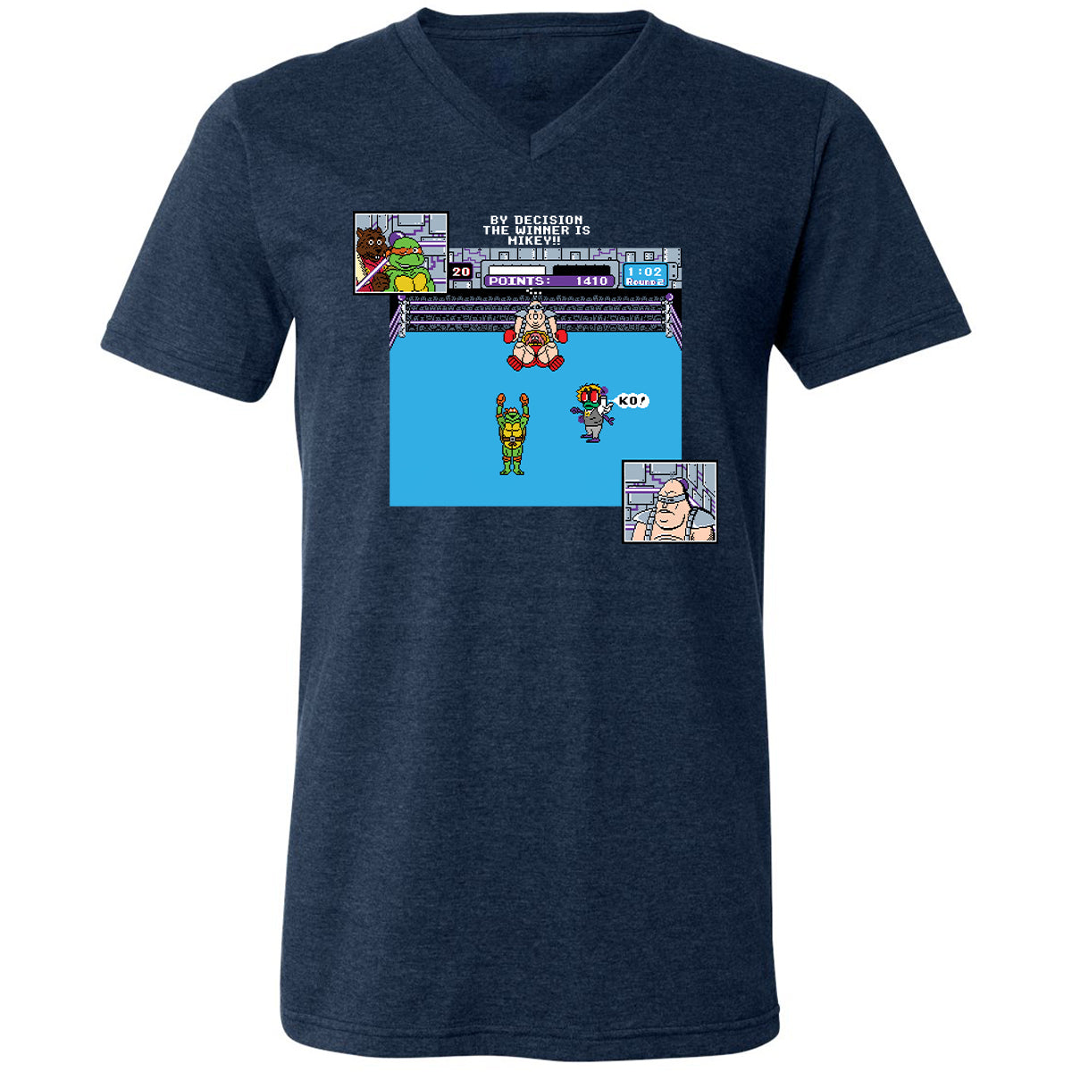 Unisex V-Neck T-Shirt - ARR6DX4W - Heather Navy - 15