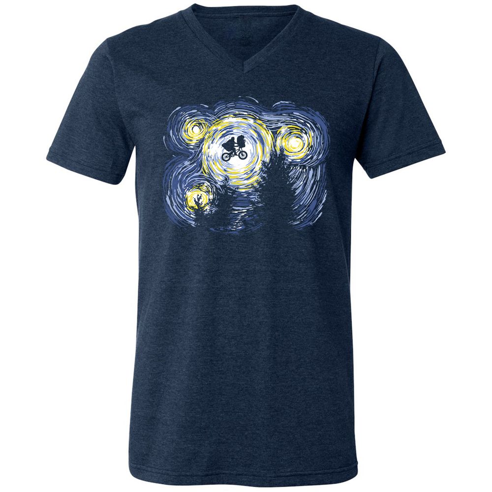 Unisex V-Neck T-Shirt - KNPXQMZB - Heather Navy - 15