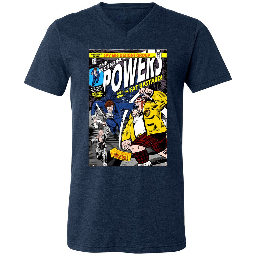 Unisex V-Neck T-Shirt - G4E3GB6M - Heather Navy - 15