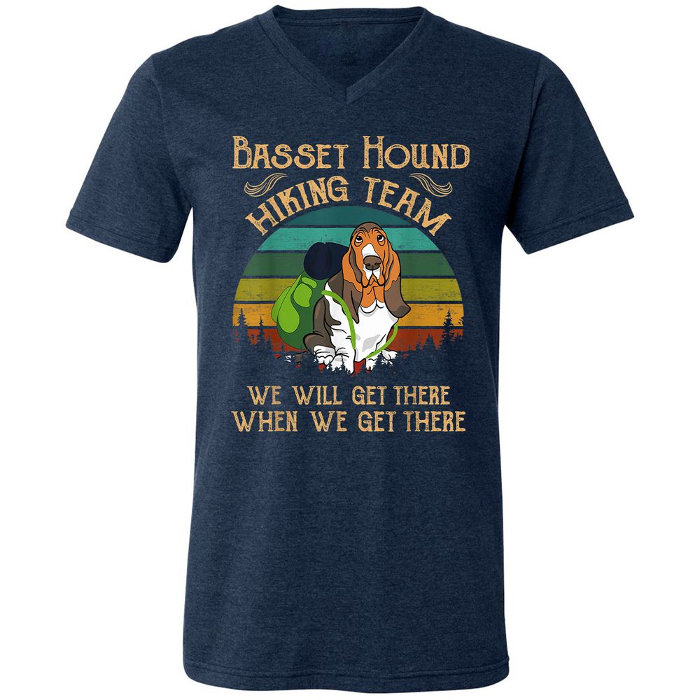 Unisex V-Neck T-Shirt - DB8AT6NY - Heather Navy - 15