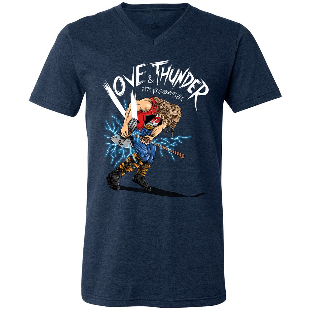 Unisex V-Neck T-Shirt - CT7SFC6G - Heather Navy - 15