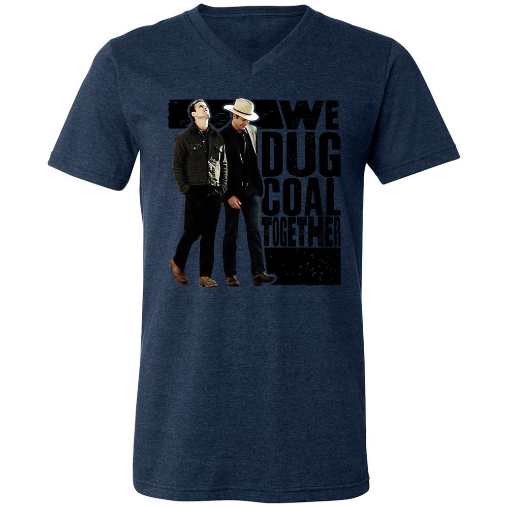 Unisex V-Neck T-Shirt - 8J5V7DVQ - Heather Navy - 15