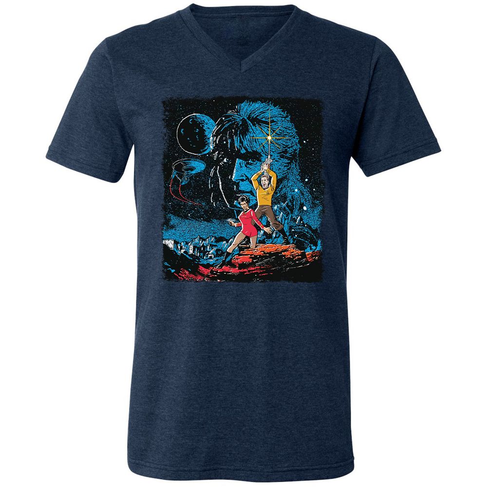 Unisex V-Neck T-Shirt - 2AAR4CUM - Heather Navy - 15