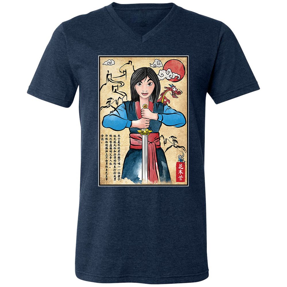 Unisex V-Neck T-Shirt - BWF3TL78 - Heather Navy - 15