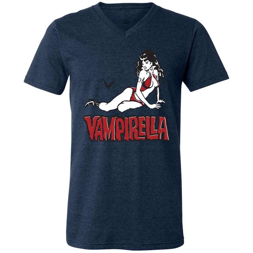 Unisex V-Neck T-Shirt - FKAESP1V - Heather Navy - 15