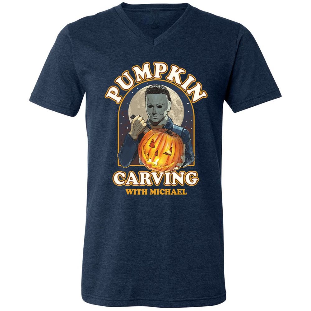 Unisex V-Neck T-Shirt - WK3CV2KG - Heather Navy - 15