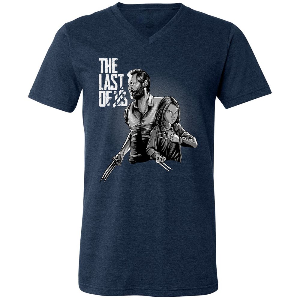 Unisex V-Neck T-Shirt - FH7VX7VY - Heather Navy - 15