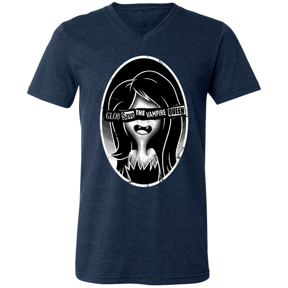 Unisex V-Neck T-Shirt - XGQY5MLQ - Heather Navy - 15