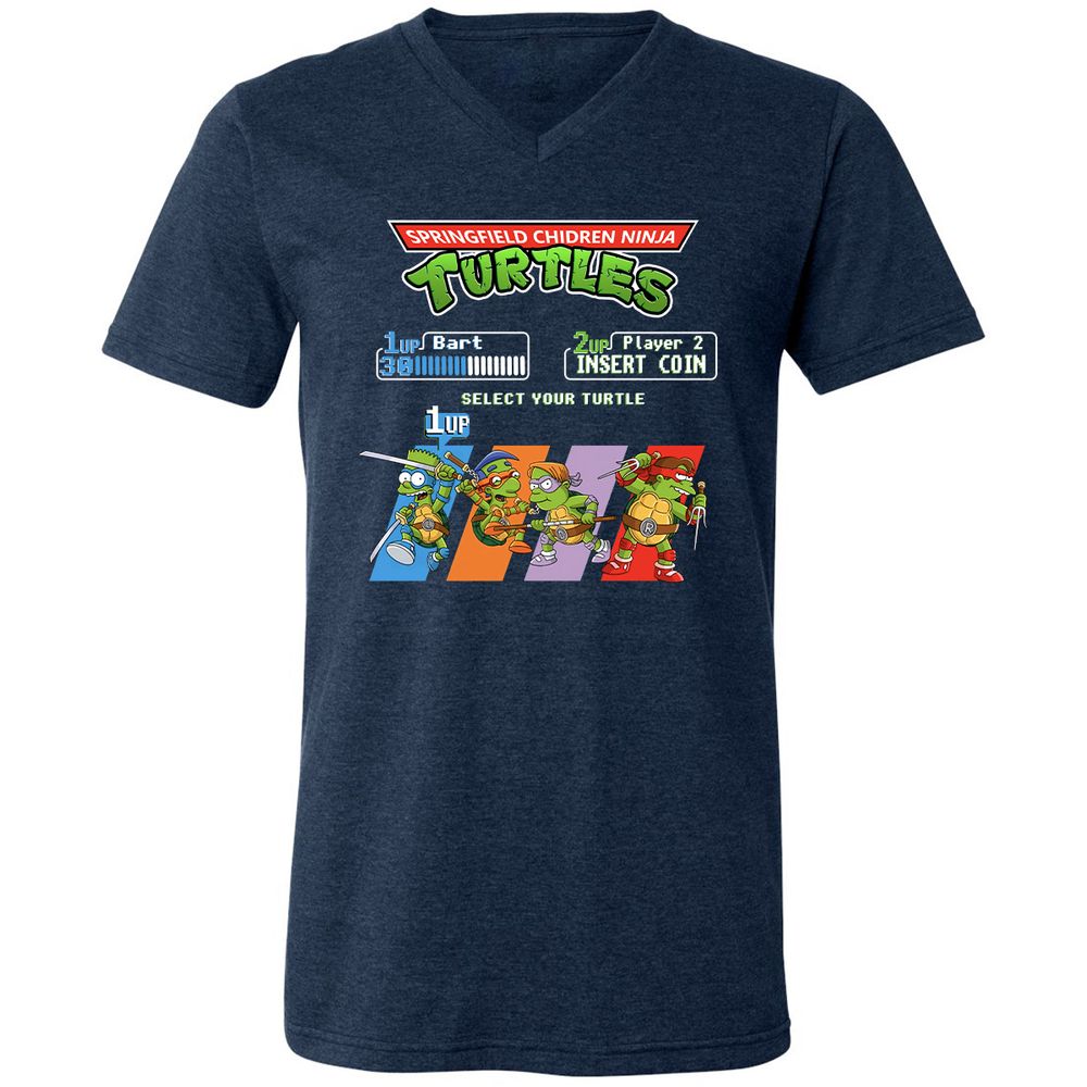 Unisex V-Neck T-Shirt - TXEL1Z9H - Heather Navy - 15