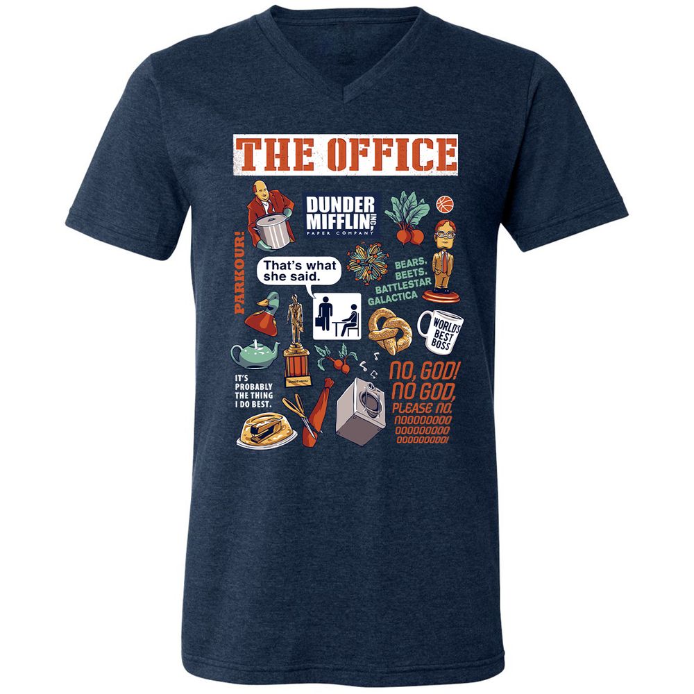 Unisex V-Neck T-Shirt - 3SD8TDVT - Heather Navy - 15