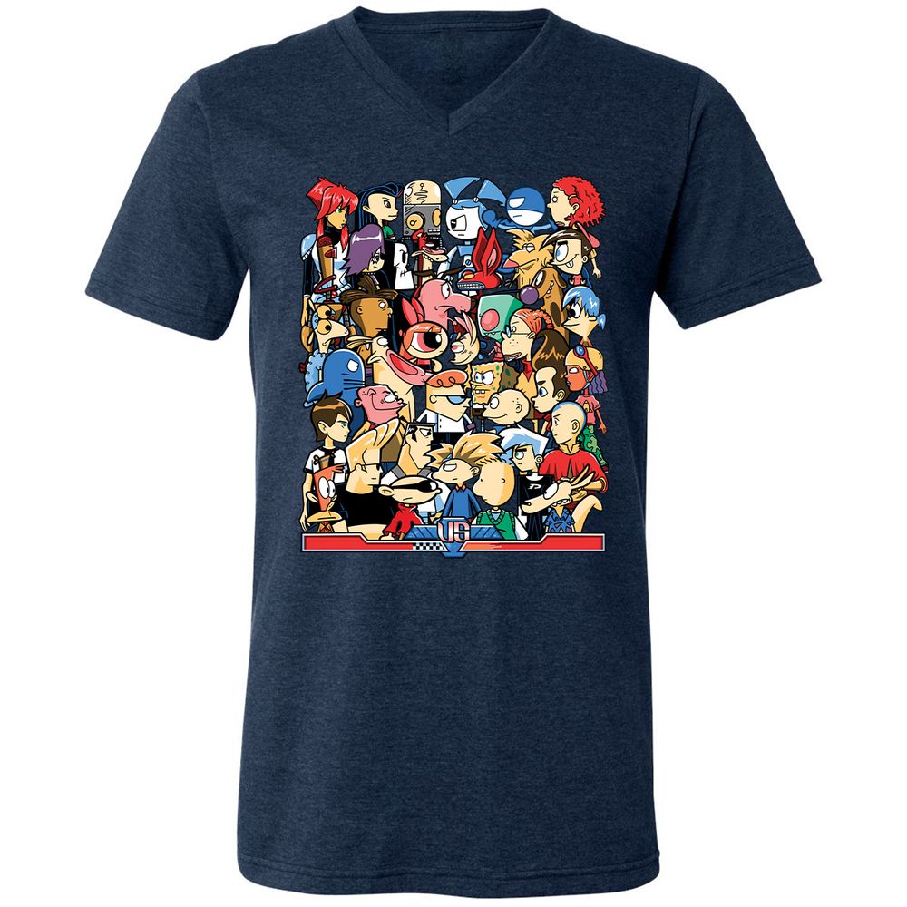 Unisex V-Neck T-Shirt - 5JV6KJVH - Heather Navy - 15