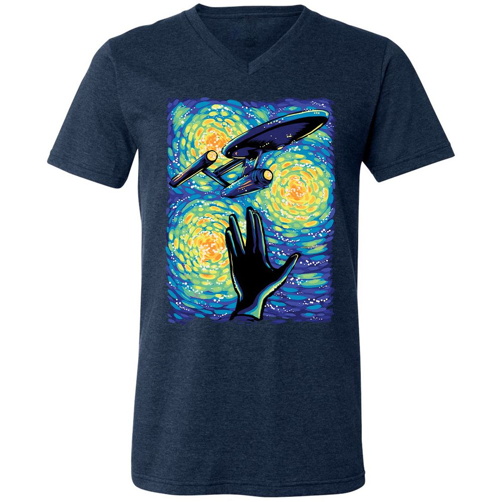 Unisex V-Neck T-Shirt - EJ86WJ24 - Heather Navy - 15