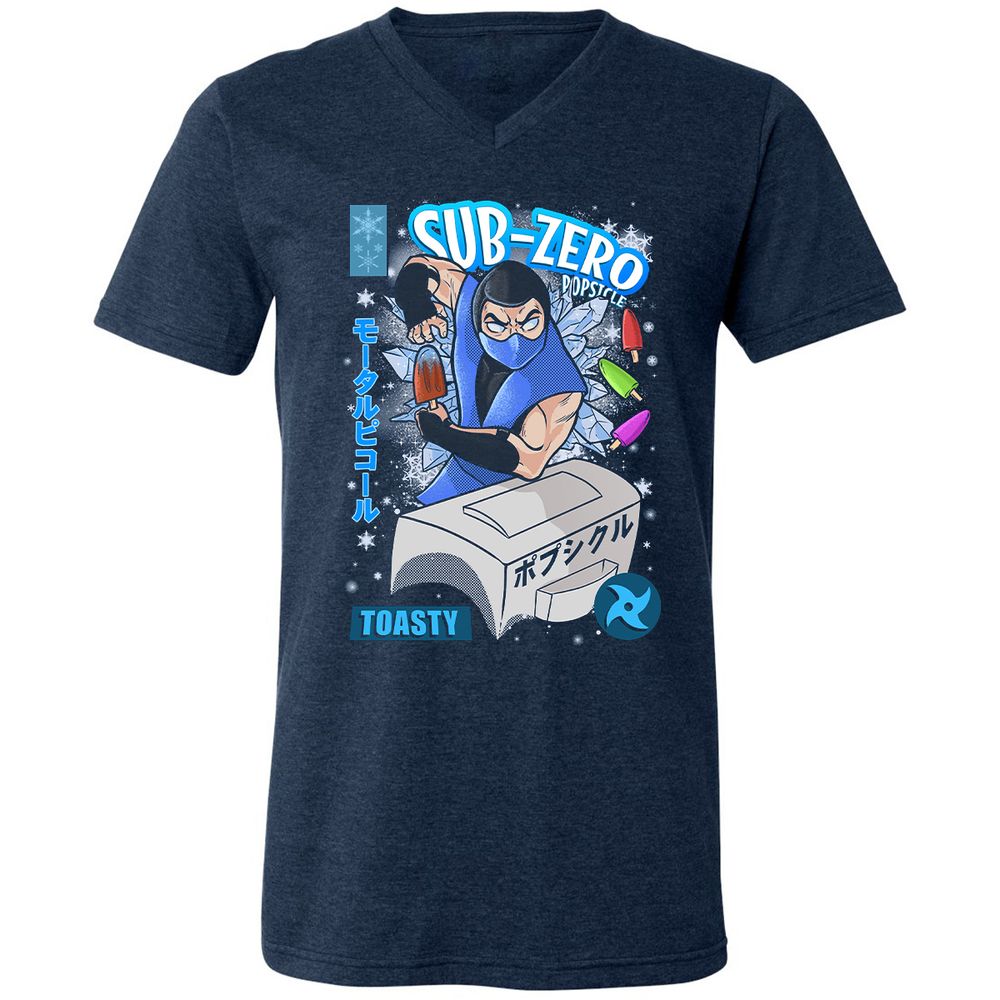 Unisex V-Neck T-Shirt - QT8JKQQ1 - Heather Navy - 15
