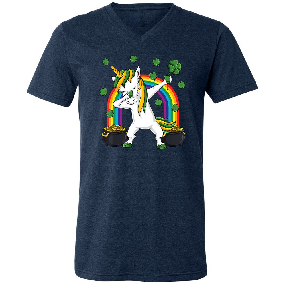 Unisex V-Neck T-Shirt - L7CL4AZK - Heather Navy - 15