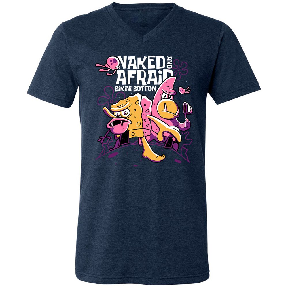 Unisex V-Neck T-Shirt - UNT6NFRV - Heather Navy - 15