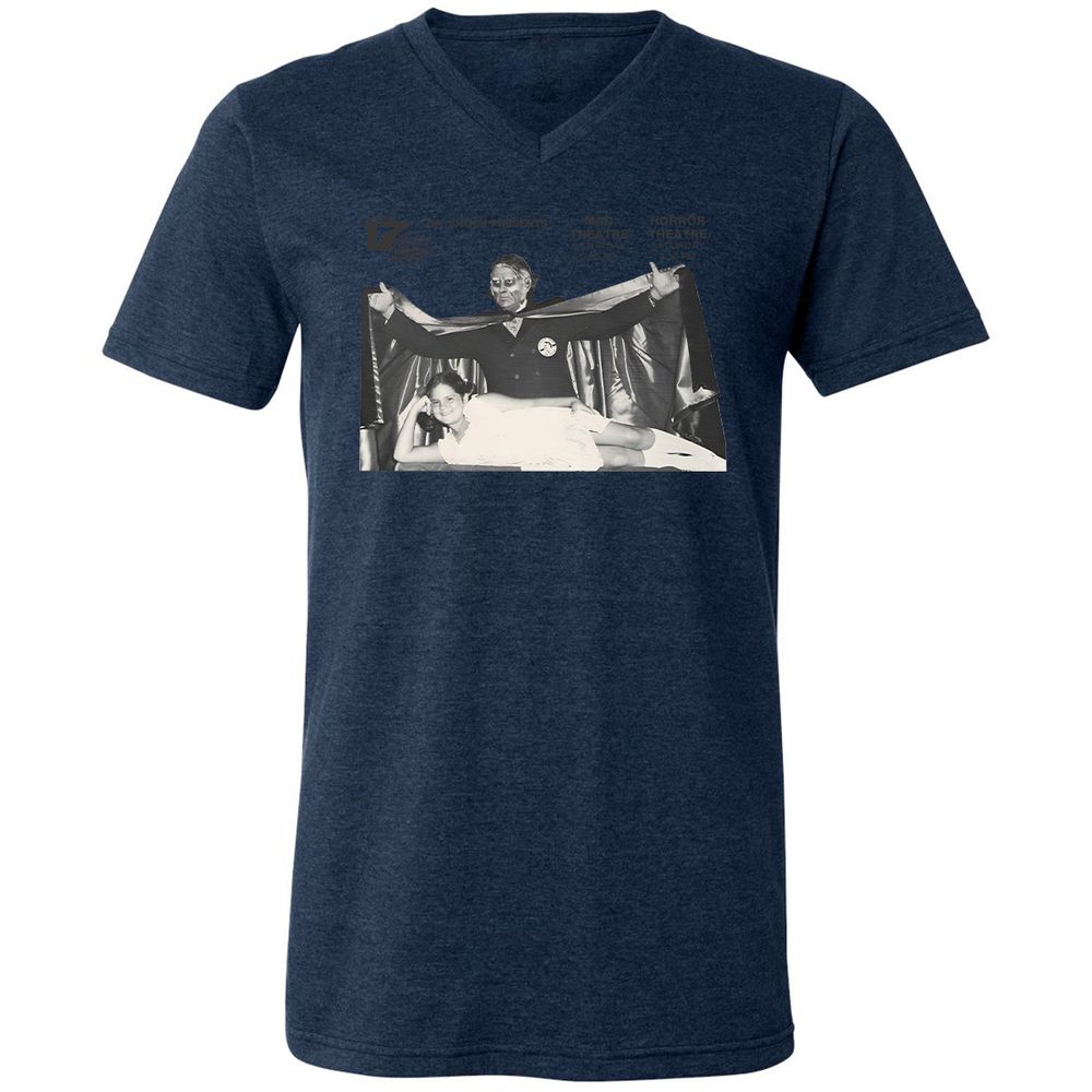 Unisex V-Neck T-Shirt - FJDKZ273 - Heather Navy - 15