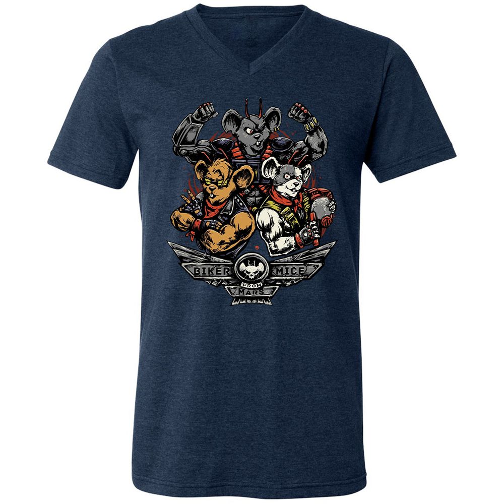 Unisex V-Neck T-Shirt - Z51R8RRB - Heather Navy - 15