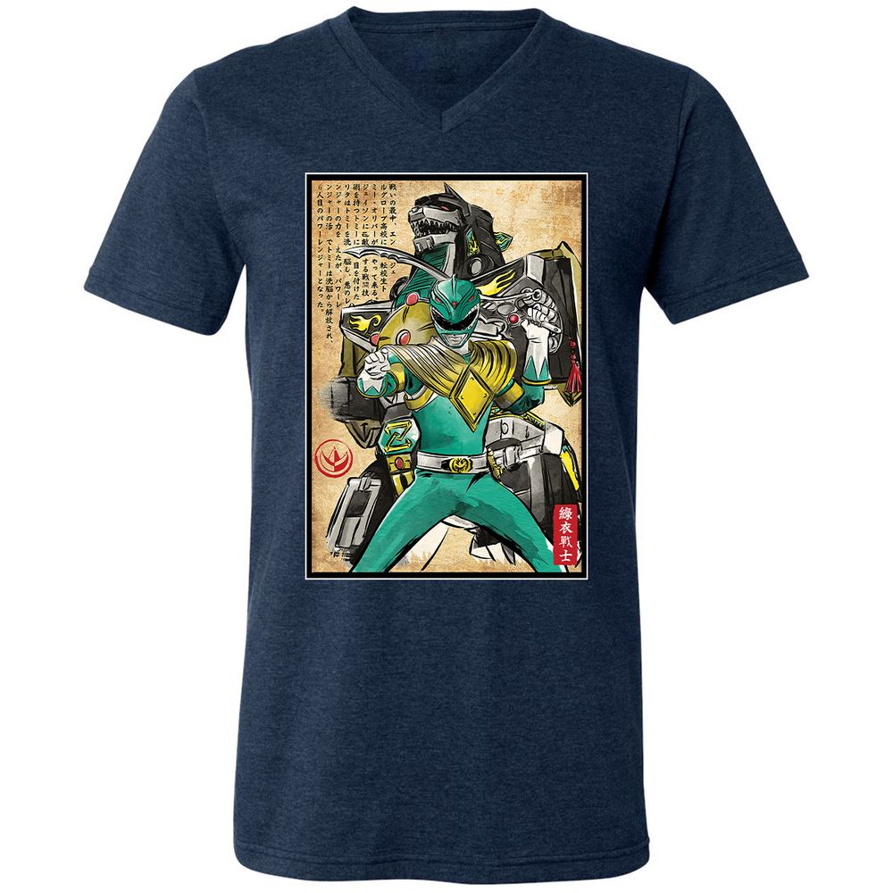 Unisex V-Neck T-Shirt - DZQ78WQ7 - Heather Navy - 15