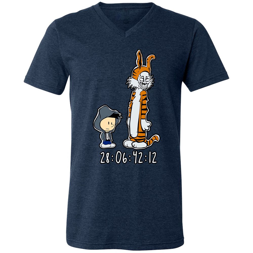 Unisex V-Neck T-Shirt - 7WR3PL36 - Heather Navy - 15