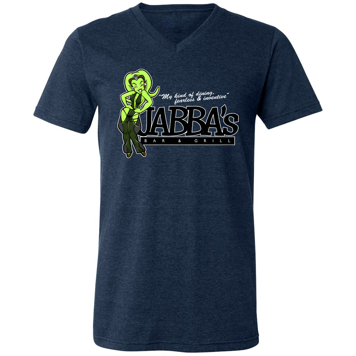 Unisex V-Neck T-Shirt - XS9CRC43 - Heather Navy - 15