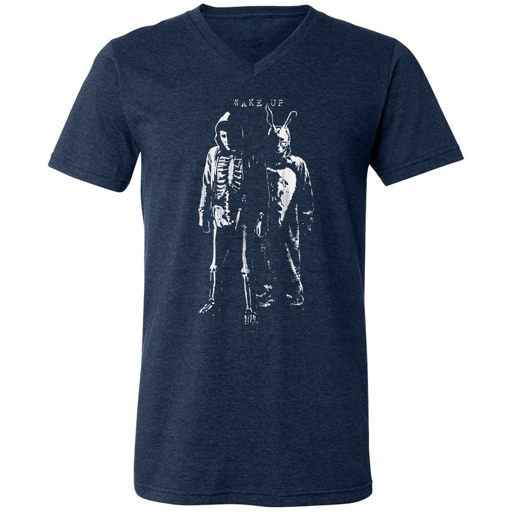Unisex V-Neck T-Shirt - UEYGEB69 - Heather Navy - 15