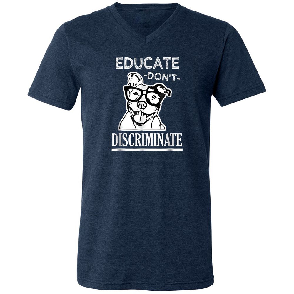 Unisex V-Neck T-Shirt - QQBPR3RC - Heather Navy - 15