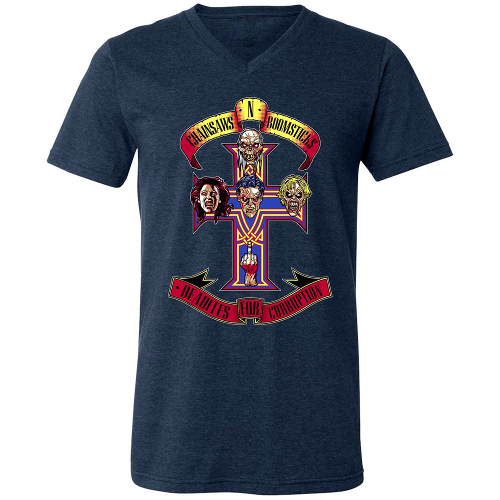 Unisex V-Neck T-Shirt - QQ23437K - Heather Navy - 15