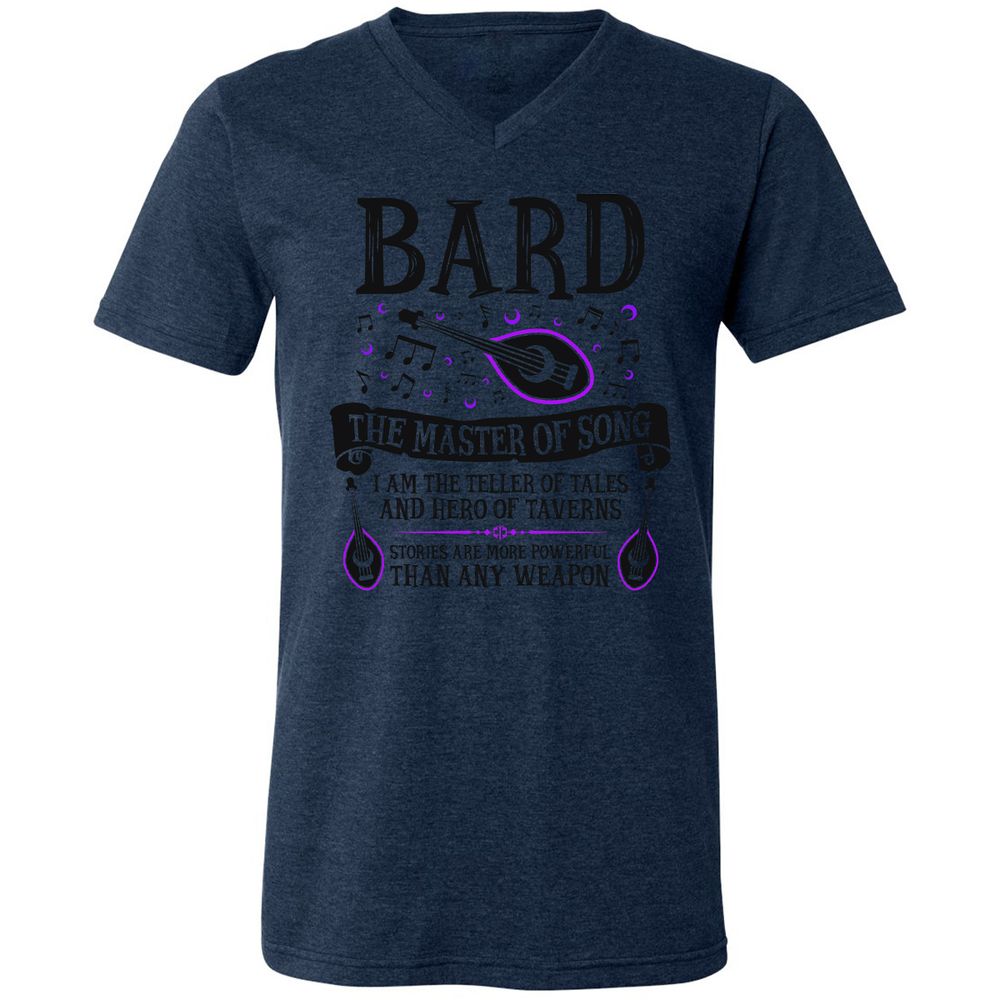 Unisex V-Neck T-Shirt - JTAYL1KX - Heather Navy - 15