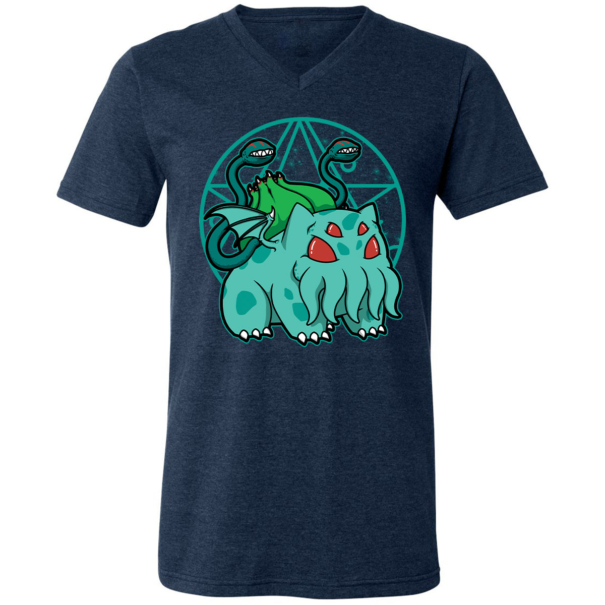 Unisex V-Neck T-Shirt - ZUWGGR9Q - Heather Navy - 15