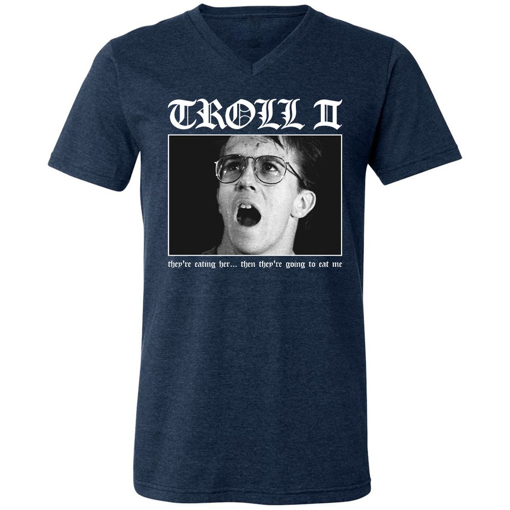 Unisex V-Neck T-Shirt - 8HPMTRBH - Heather Navy - 15