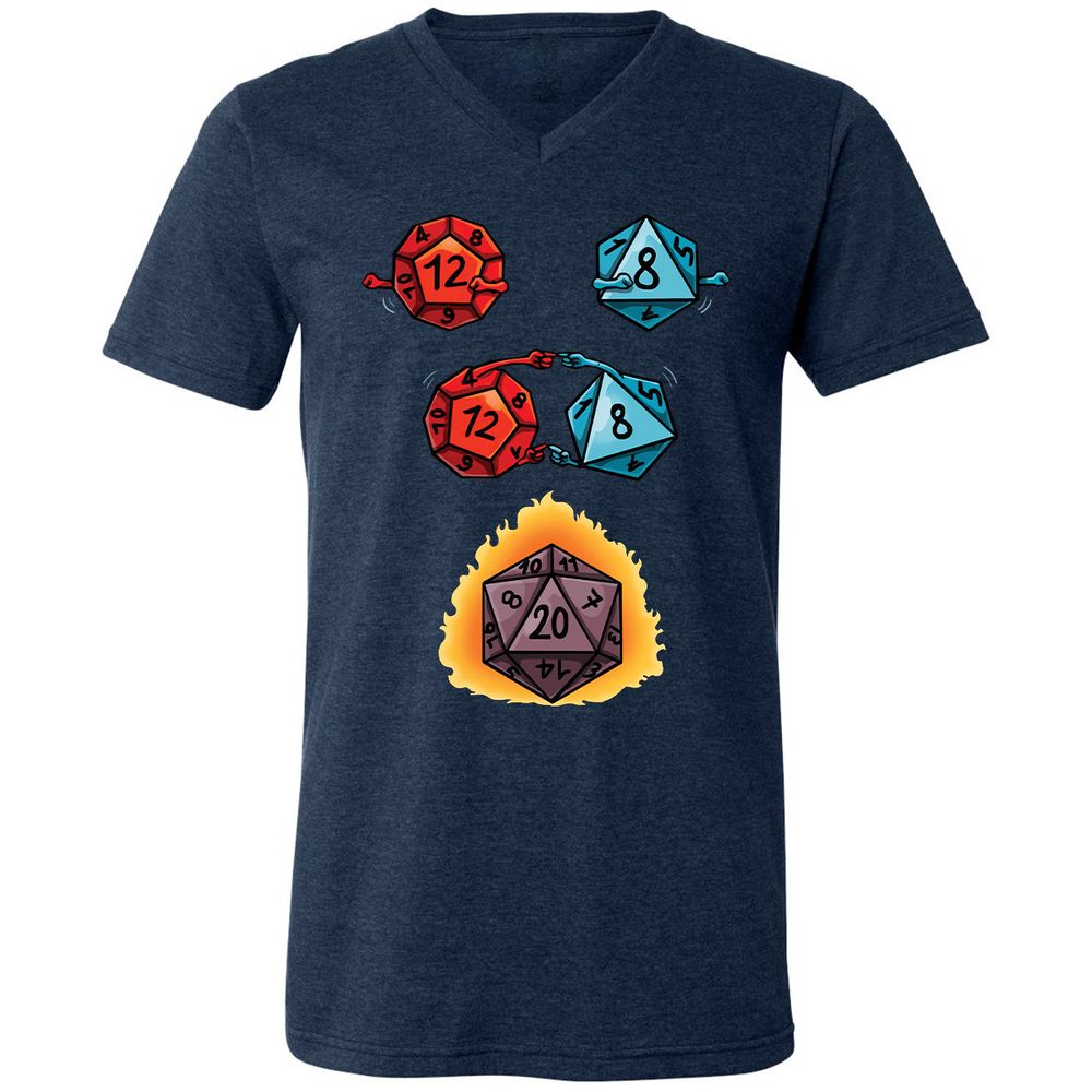 Unisex V-Neck T-Shirt - T1C7CTR4 - Heather Navy - 15