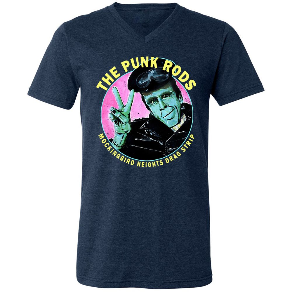 Unisex V-Neck T-Shirt - Y84JA9WL - Heather Navy - 15