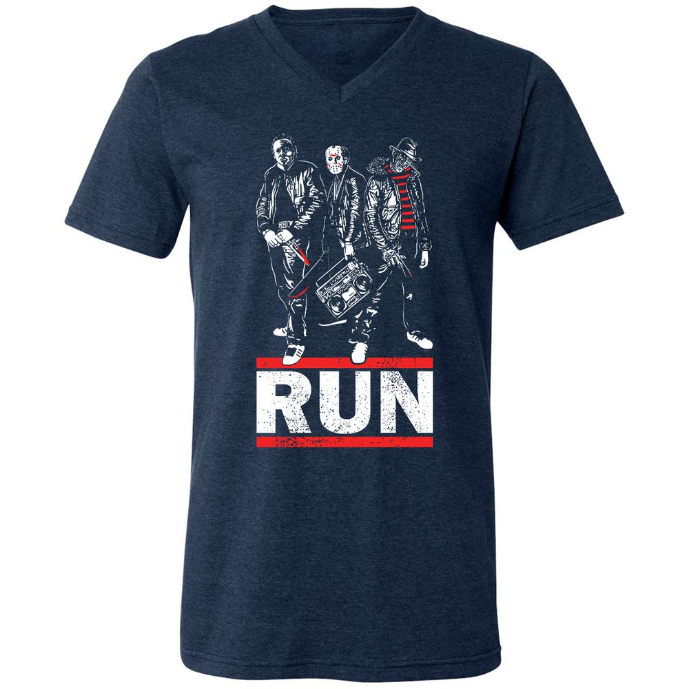 Unisex V-Neck T-Shirt - WPXJQB6R - Heather Navy - 15