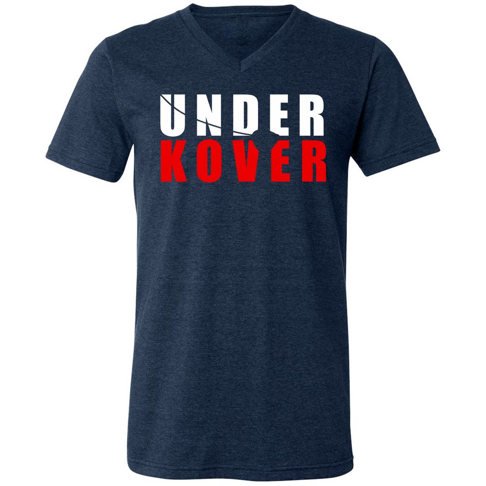 Unisex V-Neck T-Shirt - 6NPCT7XV - Heather Navy - 15