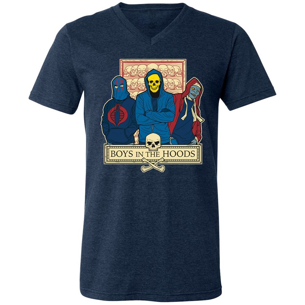 Unisex V-Neck T-Shirt - US8VPAP7 - Heather Navy - 15