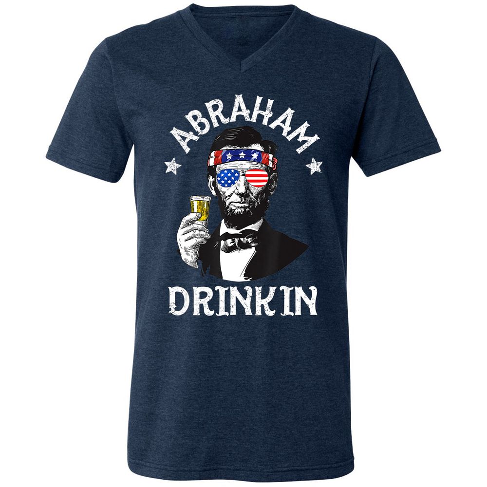 Unisex V-Neck T-Shirt - J3BXWSQ2 - Heather Navy - 15
