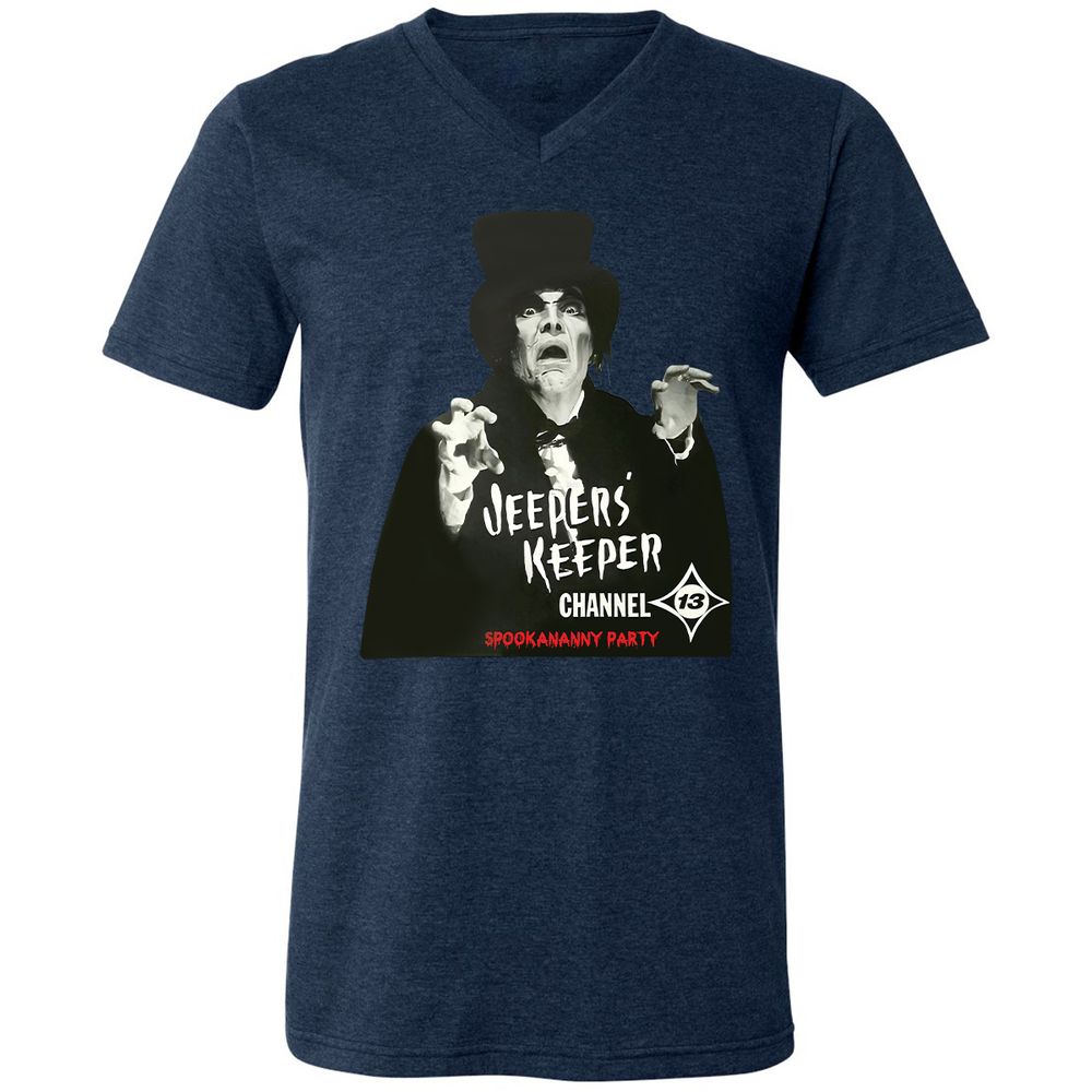 Unisex V-Neck T-Shirt - KNS5PTZA - Heather Navy - 15