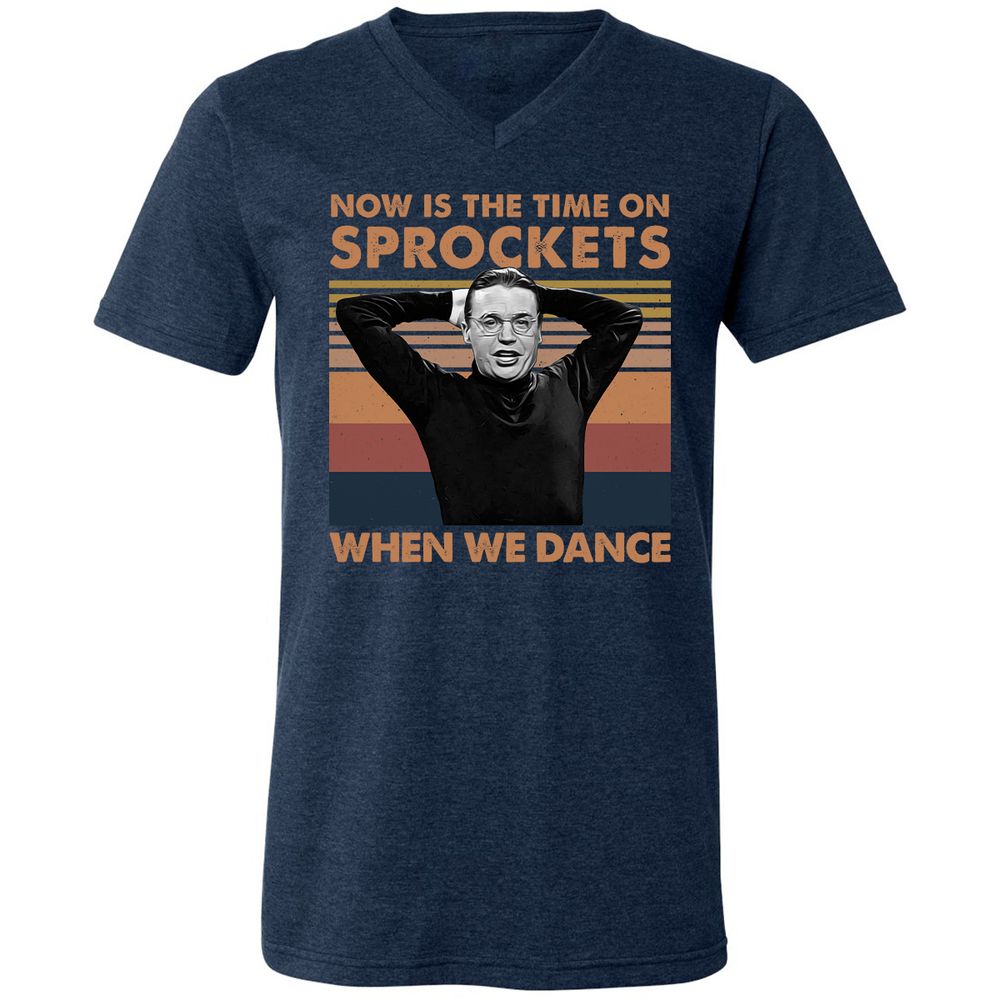 Unisex V-Neck T-Shirt - USE1HNAT - Heather Navy - 15