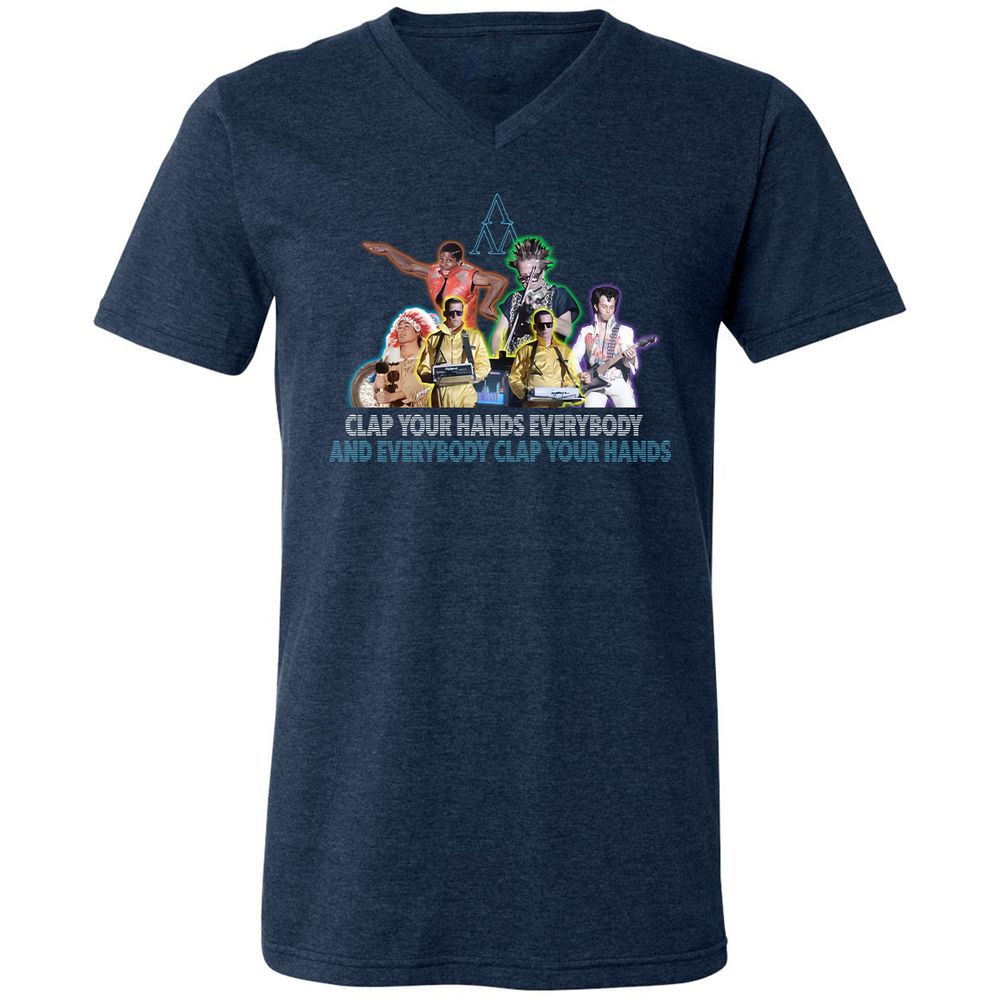 Unisex V-Neck T-Shirt - 5JR2NCLV - Heather Navy - 15