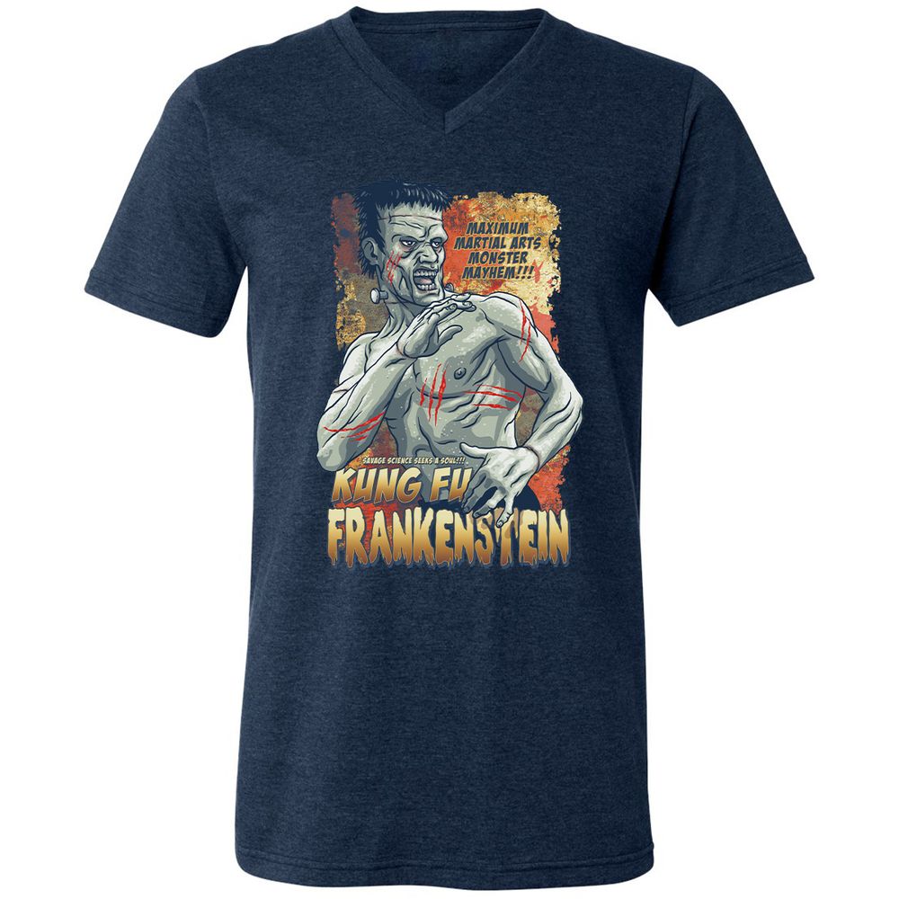 Unisex V-Neck T-Shirt - BL8ZUPR9 - Heather Navy - 15