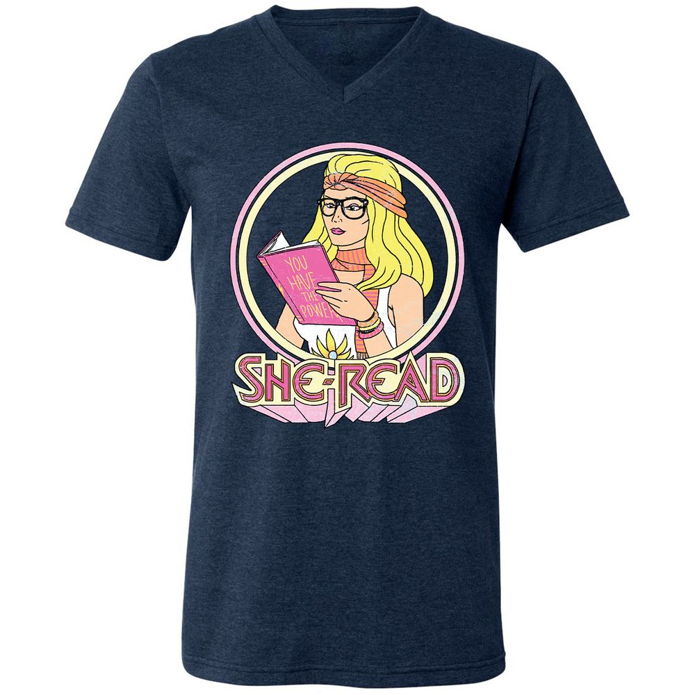 Unisex V-Neck T-Shirt - 9MQS8CEF - Heather Navy - 15