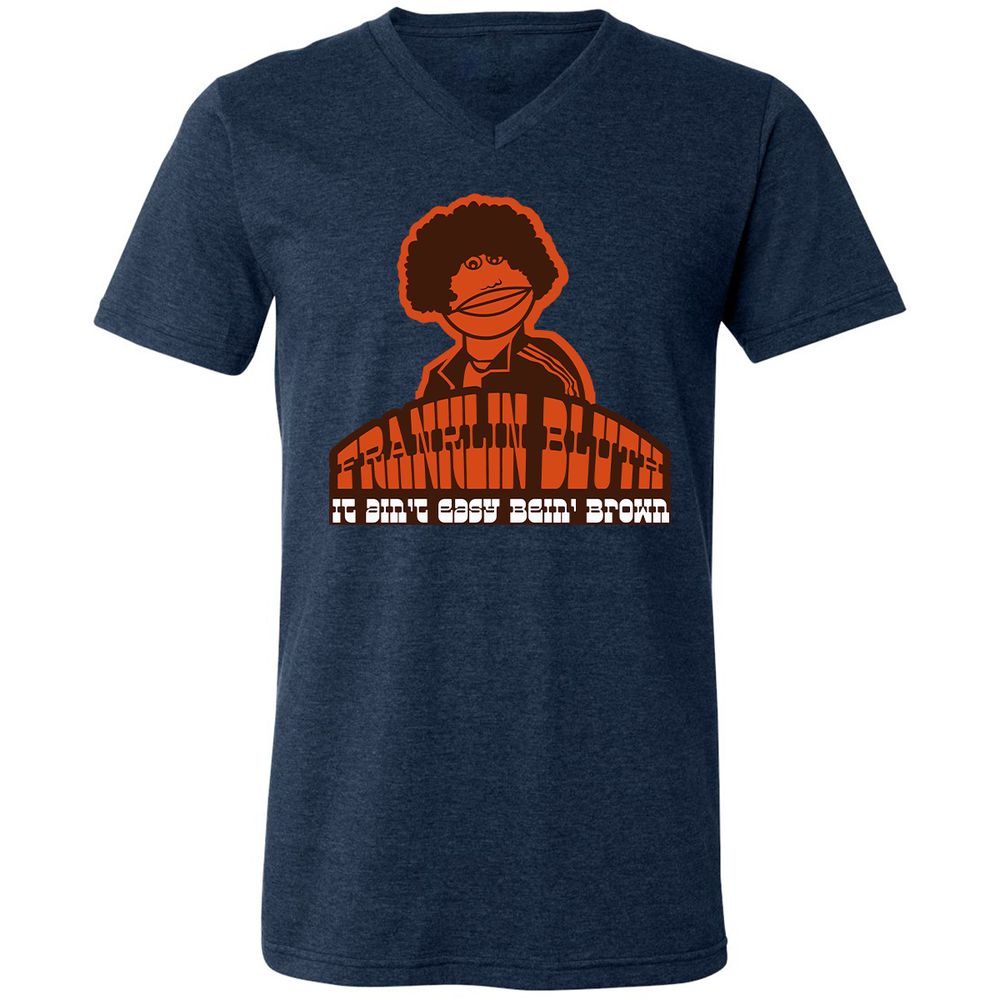 Unisex V-Neck T-Shirt - 4S9AVNBX - Heather Navy - 15
