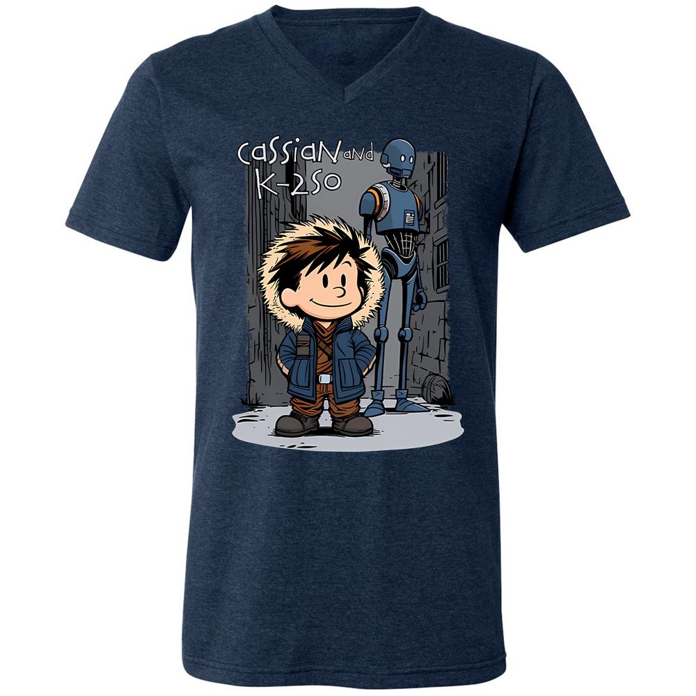 Unisex V-Neck T-Shirt - 7XF8XK8F - Heather Navy - 15