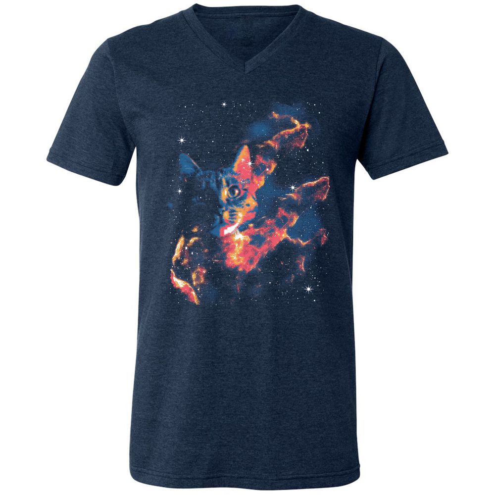 Unisex V-Neck T-Shirt - N1DZJFZX - Heather Navy - 15